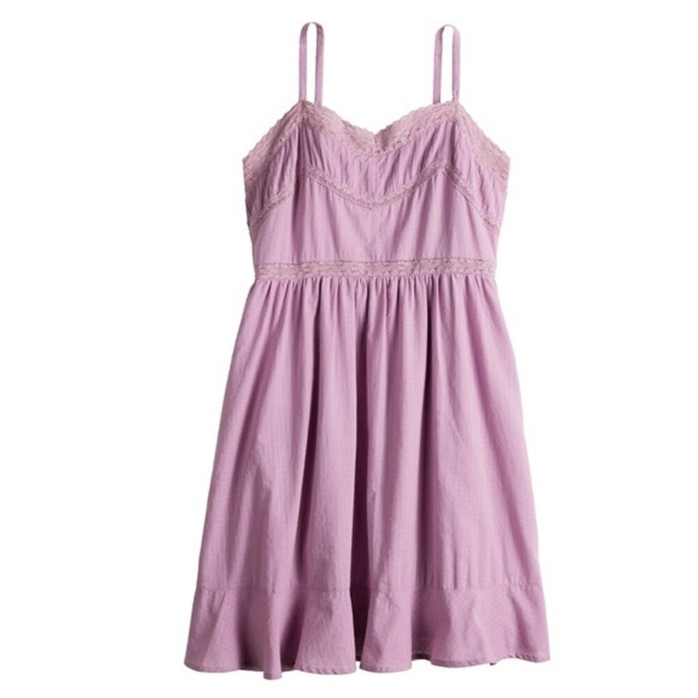 UEC SO FIT & FLARE PURPLE LINED COTTON DRESS SZ M